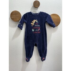 Vintage 90s 00s‎ Winnie the Pooh Tigger Christmas Jumpsuit Size 12 Months